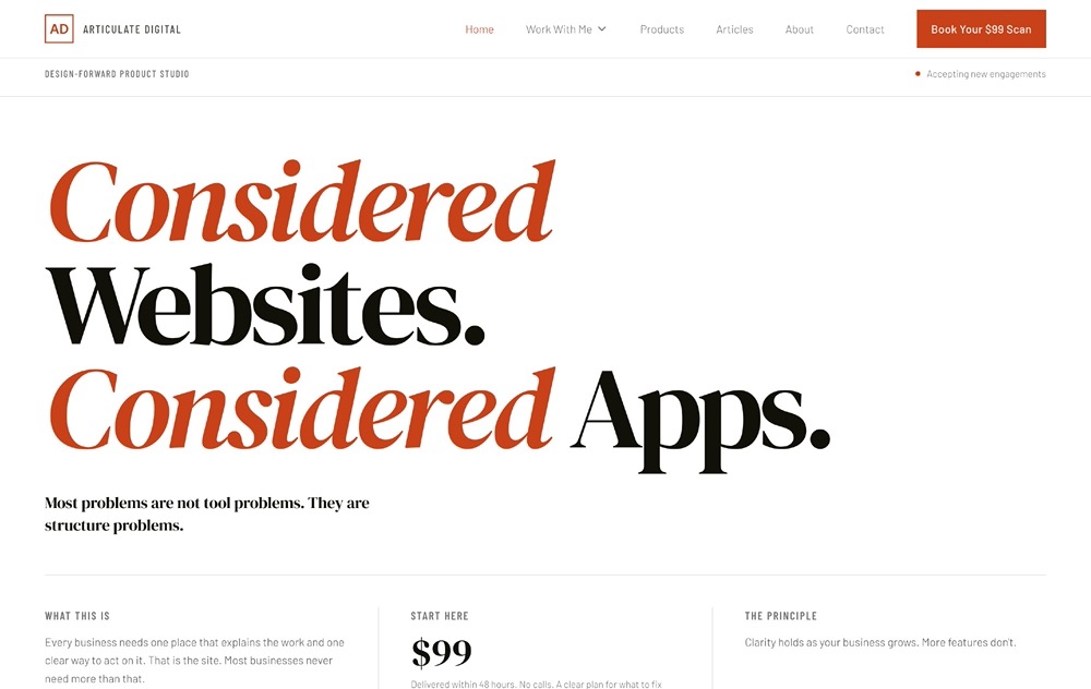 Articulate Digital homepage hero